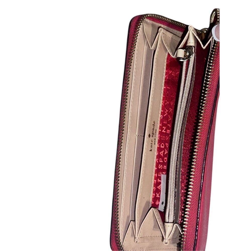 Beautiful Kate Spade Wallet Plenty Of Storage Wallet One Size Deep Hibiscus zip - Picture 4 of 6